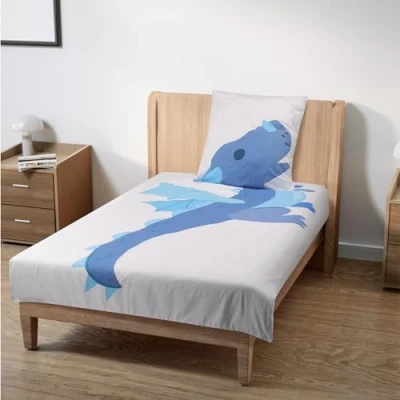 Imagen de HOMELEVEL Funda Nordica Cama 90 Infantil Diseño Dragon Juego de 1x 135 x 200 cm y Almohada 80 para Niños 100% Algodón