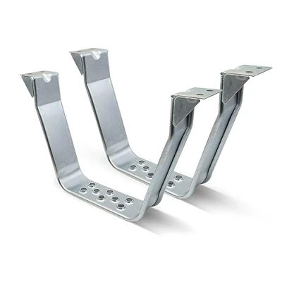 Imagen de DOJA Barcelona Peldaño Camión Acero Zincado 410 x 255 70 mm Fijo Pack 2 Peldanos para Camion Accesorios Furgoneta, Autocaravana, Camper Escalón Camiones Peldano Estribo