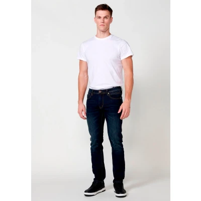 Imagen de Pantalón denim largo straigth regular fit con bolsillos color Azul oscuro para Hombre