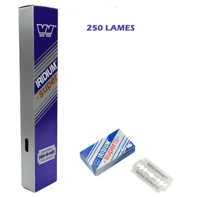 Imagen de X250 WIZAMET SUPER IRIDIUM Hojas de afeitar profesionales para hombres peluqueros doble filo hoja cuchillas