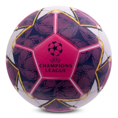 Imagen de UEFA Champions League Football, Talla 5, Licencia Oficial, Entrenamiento, Partido, mercancía, Coleccionable para niños y Adultos, Gran Idea de Regalo, Morado/Azul