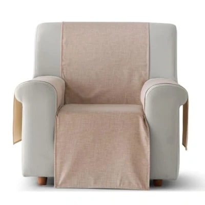Imagen de GAMUSI Funda Sillon Impermeable Antimanchas Relax reclinable, orejero, Sofa 1 Plaza, Color Beige