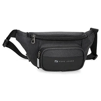 Imagen de Pepe Jeans Jarvis Riñonera con Bolsillo Negro 30x13x5,5 cms Poliéster detalles en Piel Sintética