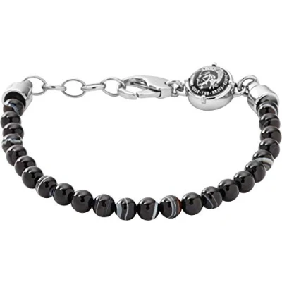 Imagen de Diesel Pulsera Para Los Hombres, 18,5 Cm, 5 Cm Extensor Negro De Acero Inoxidable, DX0848040