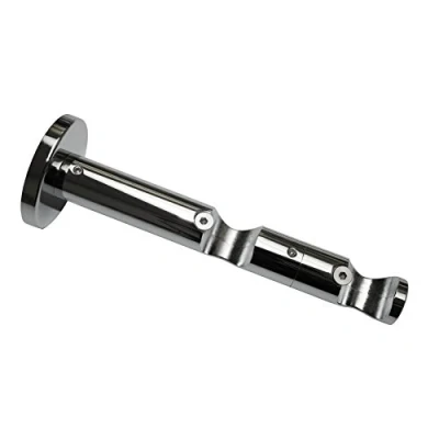 Imagen de GARDINIA Soporte combinado doble con placa de montaje metálica para riel cortina, 2 cortinas, Abierto, Incl. todas las piezas montaje, Serie Chicago, Ø 20 mm, Metal, Negro mate