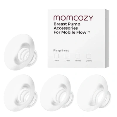 Imagen de Momcozy Inserto de Brida Mobile Flow M9 Upgrade 15/17/19/21mm, Accesorios Repuesto Originales para Extractor Leche M9, 4 Unidades (15/17/19/21mm)