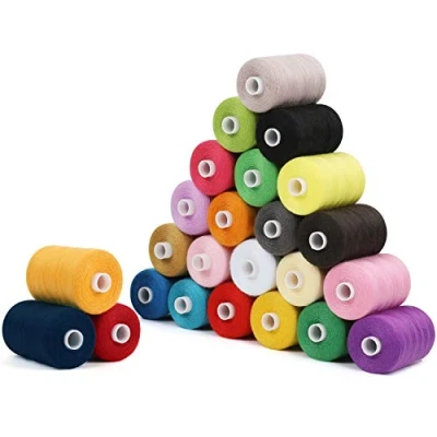 Imagen de Curtzy Hilos de Coser para Maquina Set Carretes Poliéster con Colores Variados (Pack 24) Bobinas 6 cm 914 m Kit 24 Hilo a Mano y Máquina