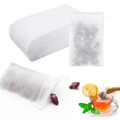Imagen de 200 piezas Bolsos de Té Desechables,Bolsas Te Vacias 7 * 9CM Bolsas Desechables con Cordón para el té,té flores,café,especias,etc. (7 9CM)