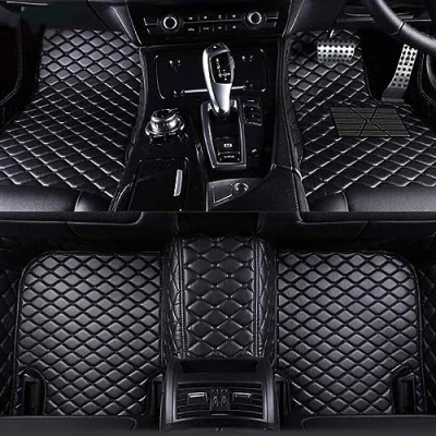 Imagen de JIAWUJYNB Cobertura Completa Coche Alfombrillas para Chery Omoda 5 C5 Fownix FX 2022 2024, Cuero Pie Alfombras Antideslizante Interiores Accesorios,A/Black