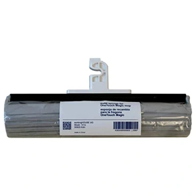 Imagen de CleanAid OneTouch Magic Mop Mopa para suelos lisos con esponja exprimible de PVA ultra absorbente Limpia sin mojarse y ensuciarse las manos superficies lisas (Recambio)