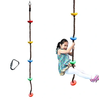 Imagen de 2 m de cuerda escalada columpio con superficies escalada, platos, colgante, ninja, accesorios