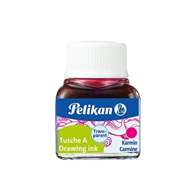 Imagen de Pelikan 201517 Tinta China 523 02, 10 ml en vidrio, se puede usar papel, tarjetas de dibujo y películas opacas, rojo carmín