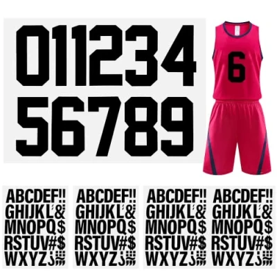 Imagen de LOREC 147 Piezas Negro Números y Letras Termoadhesivos de Vinilo Autoadhesivo Parche Termoadhesivo Impermeable para Jersey Camiseta Deportiva Equipo Béisbol Fútbol