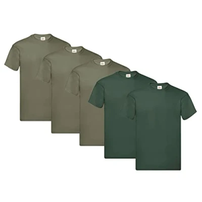Imagen de Fruit of the Loom Camiseta para hombre original de la marca, paquete 5 unidades, XXL