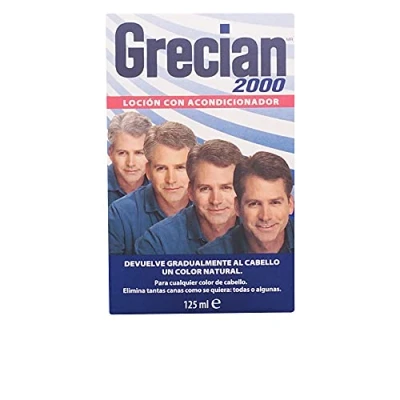 Imagen de Grecian Loción Tinte de Pelo Hombre, Colorante para Canas con Acondicionador, Devuelve Gradualmente el Cabello Gris a su Color Natural, 125 ml