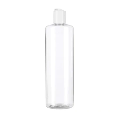 Imagen de Botella Transparente de plastico Pet 500 ml con tapón Disco Blanco rellenable para Gel, champú, colonias, lociones, Gel hidroalcoholico (3)
