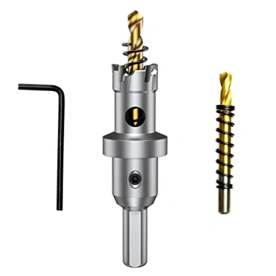 Imagen de ASNOMY 19 mm T.C.T, Broca para sierra perforadora con punta de carburo tungsteno metal, 2 brocas metal duro, acero, hierro, madera, plástico
