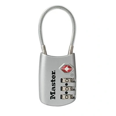Imagen de Master Lock 4688DSLV Establece tu Propia combinación de Cerradura Equipaje aprobada por la TSA, Plata, 1 pack