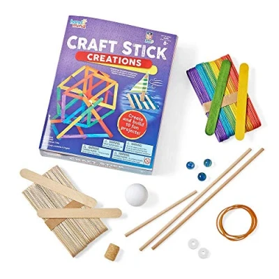 Imagen de Learning Resources Kit de manualidades con palitos , 10 experimentos científicos, libro actividades para niños edades comprendidas entre los 9 y 12 años, STEM