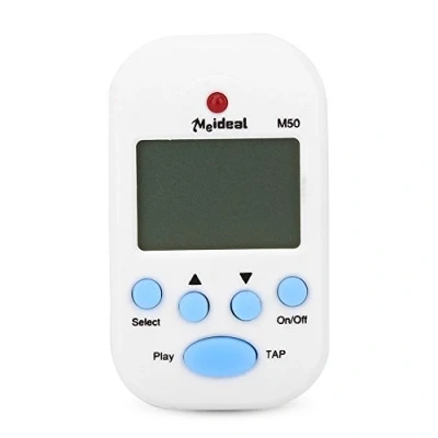 Imagen de Portátil Mini Metrónomo Multifuncional Clip On Digital Beat Tempo para Piano, Violín, Guitarra, Tambor de Trampa (blanco)