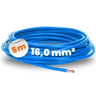 Imagen de 5 metros Lapp 4520026 H07V K 16,0 mm² azul I Cable de cableado flexible PVC individual trenzado 16 mm2