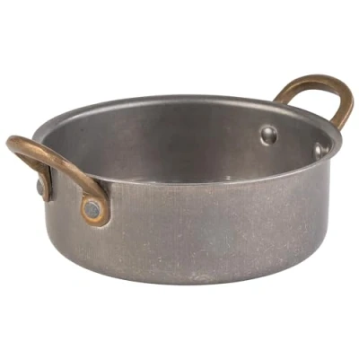 Imagen de APS 40786 SNACKHOLDER Olla para servir (acero inoxidable, diámetro de 14 cm, altura 5 0,55 L, aspecto acero inoxidable envejecido)