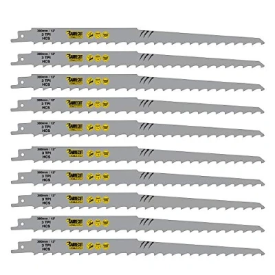 Imagen de 10 x SabreCut SCRS1617K_10 300 mm 3 TPI S1617K Hojas de sierra sable corte muy rápido para madera Compatible con Bosch Dewalt Makita y muchos otros