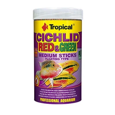 Imagen de CICHLID Red&amp;Green Medium Sticks 1000ml / 360g Alimento para Peces cíclidos omnívoros medianos