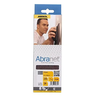 Imagen de Mirka Abranet tiras de lijado malla 70x198 mm Velcro / grano P240 10 piezas para lijar madera, masilla, barniz, plástico AE150F1018