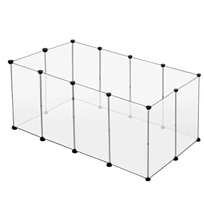 Imagen de EUGAD Recinto para Cobayas Parque Conejos Hámster Gatito Cachorros Mascota plástico DIY Transparente 12 Paneles (50x70cm/panel) 200 x 100 70 cm 0027WL