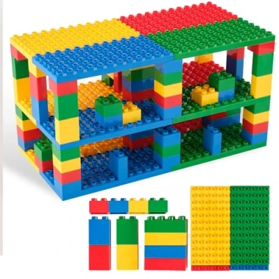 Imagen de Strictly Briks Bloques de Construcción Juguete para Niños y Pequeños, Juego Clásico Ladrillos Grandes Placas Base, Clavijas Edades 3 años en adelante, 96 Piezas