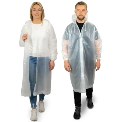 Imagen de REDSTAR Pack de 2 Ponchos Lluvia Impermeables Chubasquero Largo con Capucha para Adulto Viaje Reutilizable Mujer y Hombre Accesorios Camping Festival