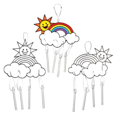 Imagen de Baker Ross Campanillas de Viento Arcoiris (Paquete 4) para Decorar Juguetes novedosos niños, Fiesta, botín o Bolsa premios