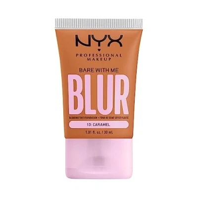 Imagen de NYX Professional Makeup Bare with Me Blur Skin Tint, Base de maquillaje difuminadora, Hidratación hasta 12H, Acabado Mate, Tono: Caramel