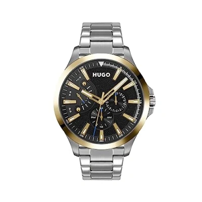Imagen de HUGO Reloj Analógico de Cuarzo multifunción para hombre con Correa en Acero Inoxidable plateada 1530174