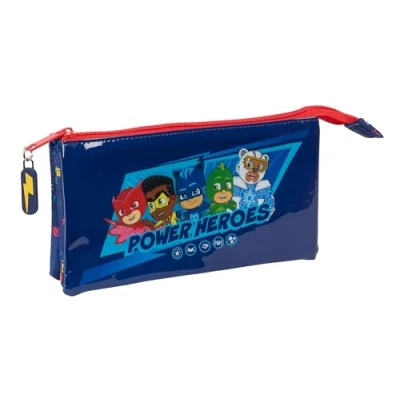 Imagen de Safta PJMASKS Ready Portatodo Triple, Estuche Infantil, Niño, Ideal para Niños en Edad Escolar, Cómodo y Versátil, Calidad Resistencia, 22x3x12 cm, Color Azul Marino