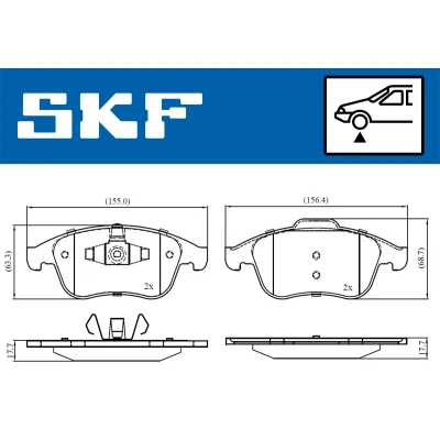 Imagen de SKF VKBP 80336 Juego de pastillas freno no preparado para indicador desgaste RENAULT: MEGANE 3 Coupe, 3, Clio 4