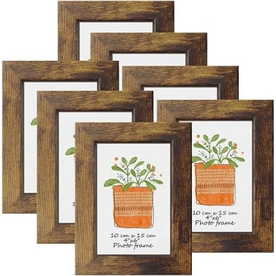 Imagen de PETAFLOP Marcos de Fotos Multiples 10x15 cm Madera,Conjunto Portafotos Rusticos,para Pared y Mesa, Set 7