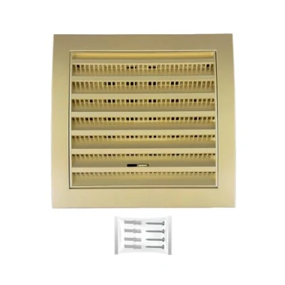 Imagen de H&amp;C VENT Rejilla Ventilación de 190 x 190mm con Conector │ Extractor Baño Cocina Aire Acondicionado Conductos Ventilador Tubo Cubiertas Ventilacion cierre regulable y Mosquitera