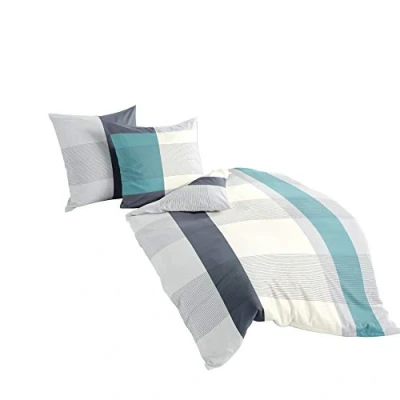 Imagen de Bierbaum Ropa de Cama 4643, satén mako, Fabricado en Alemania, océano 15, 135 x 200 cm + 80