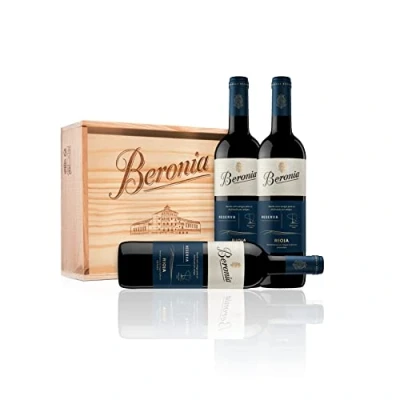 Imagen de Beronia Reserva Vino D.O.Ca. Rioja Caja de Madera 3 botellas 750 ml Total: 2250