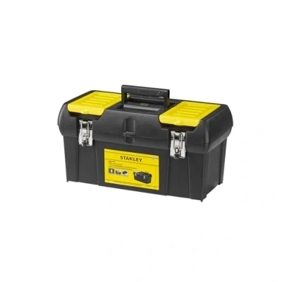 Imagen de STANLEY Caja de Herramientas Milenium, Resistente Polipropileno, Bandeja Extraíble, Organizadores en Tapa, Cierres Metálicos, Asa Bimaterial, dimensiones cm 48,9 x 26 24,8, 1 92 066