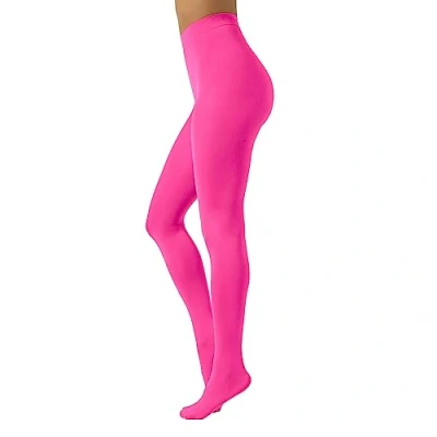 Imagen de Calzitaly Opaque Comfy 80 DEN Medias, Mujer, Talla: Large, Neon pink