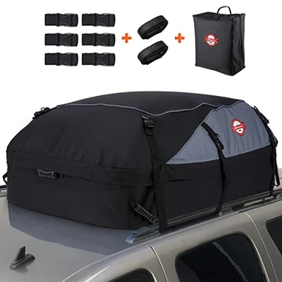 Imagen de Sailnovo Cofre de Techo para automóvil, 580L, Plegable, Impermeable, portaequipajes, Resistente con 6+6 Correas reforzadas
