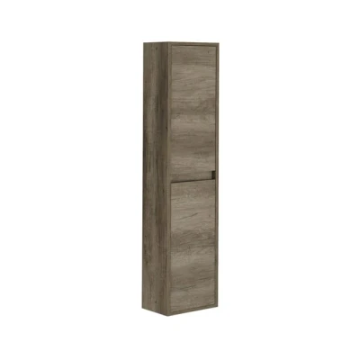 Imagen de ARKITMOBEL Columna de Baño Suspendido 2 Puertas, Mueble Lavabo, Modelo Dakota, Acabado en Color Nordik, Medidas: 30 cm (Largo) x 140 (Alto) 25,5 (Fondo)
