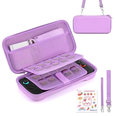 Imagen de Younik Switch 2 Funda para NS (2025), de Transporte con 19 Ranuras Tarjetas Juego, 4 in 1 Accesorios Incluye Correa el Hombro, muñeca y calcomanías