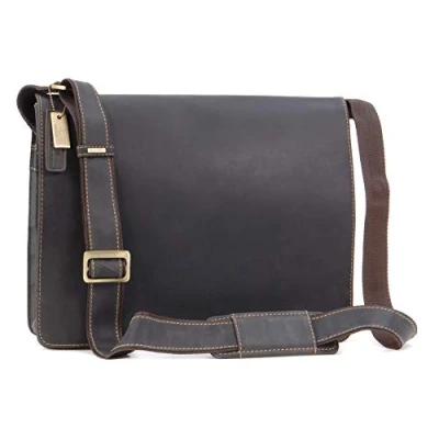 Imagen de VISCONTI Borsa Messenger Lavoro/Tracolla/Valigetta per ufficio/Borsa PC portatili Vera Pelle Unisex 18548 Marrón
