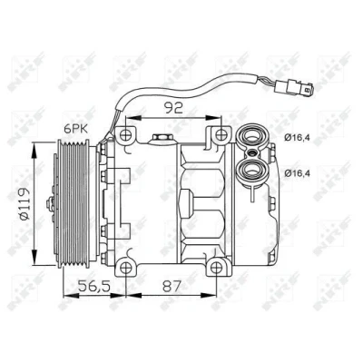 Imagen de NRF 32278 compresor de Aire Acondicionado SD7V16 12 PAG 46 con aceite PAG, junta anular PEUGEOT: 206 Hatchback, 406 Berlina