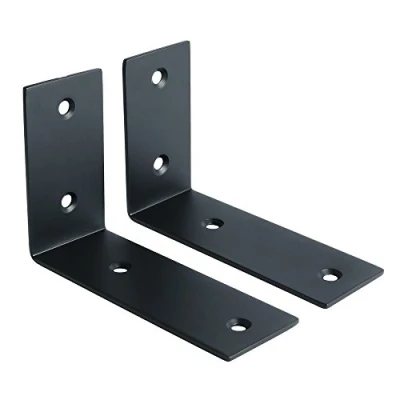 Imagen de Escuadras para Estanterias, SAYAYO Metalicas Negro Soporte Estanteria Pared, 2 Pieza Acero Inoxidable de Esquina 90 Grados 125 mm * 85 mm, EJW2100B 2P
