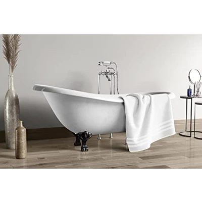 Imagen de LE TEMPS D&#039;UN BAIN Una Toalla de Ducha Lisa, 500 GMS, 100% algodón, 70 x 140 cm, Color Blanco